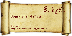 Bognár Éva névjegykártya