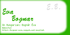 eva bognar business card