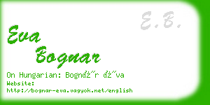 eva bognar business card